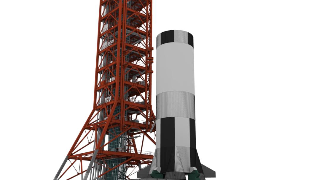 LUT with the first stage of the Saturn V